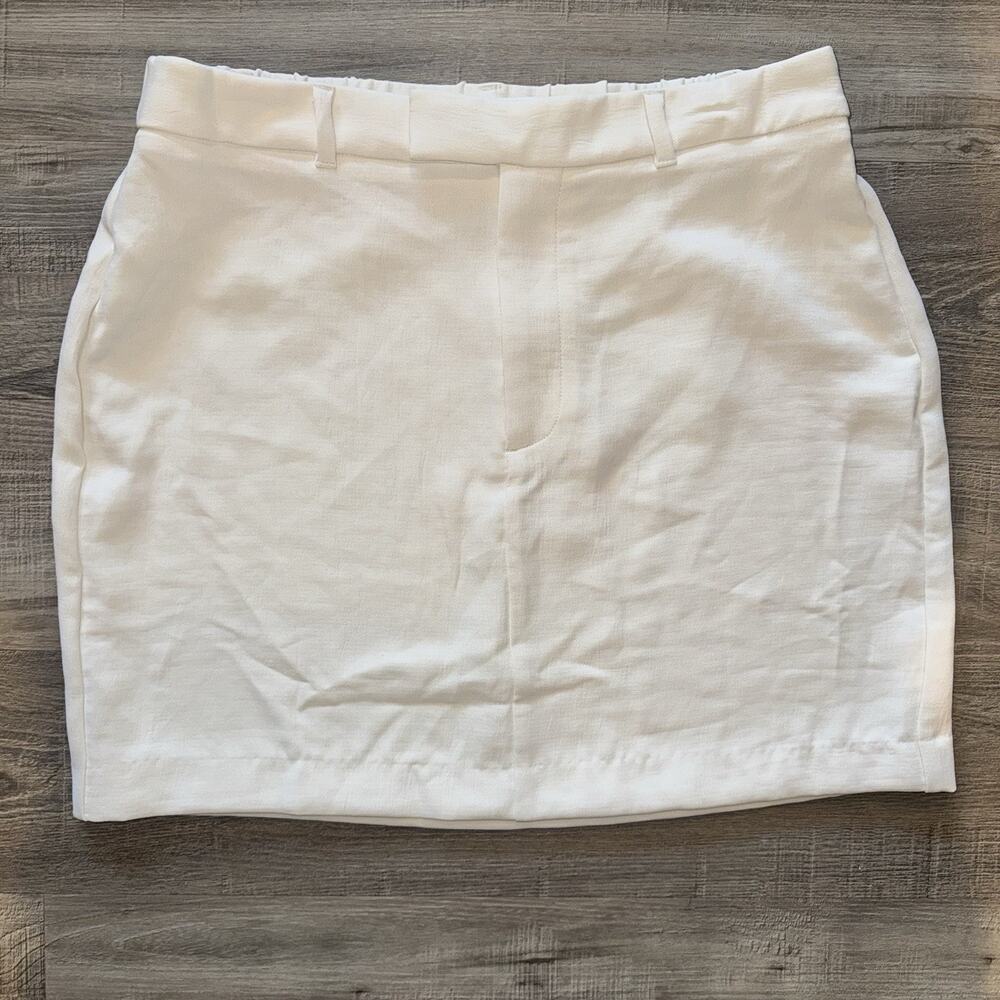 A New Day Women’s Medium White Mini Skirt Pull On Elastic Waist NWT